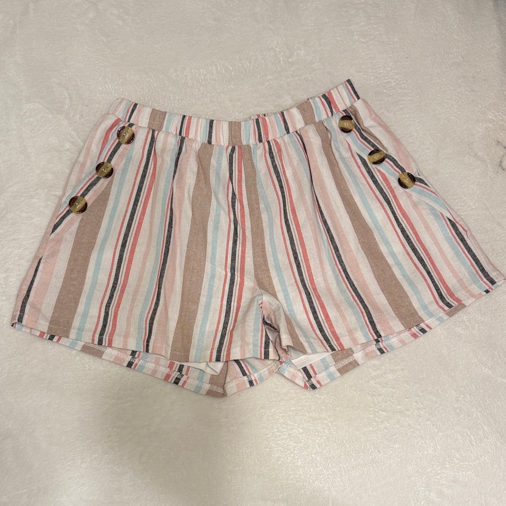 Altar'd State Multicolor Striped Shorts